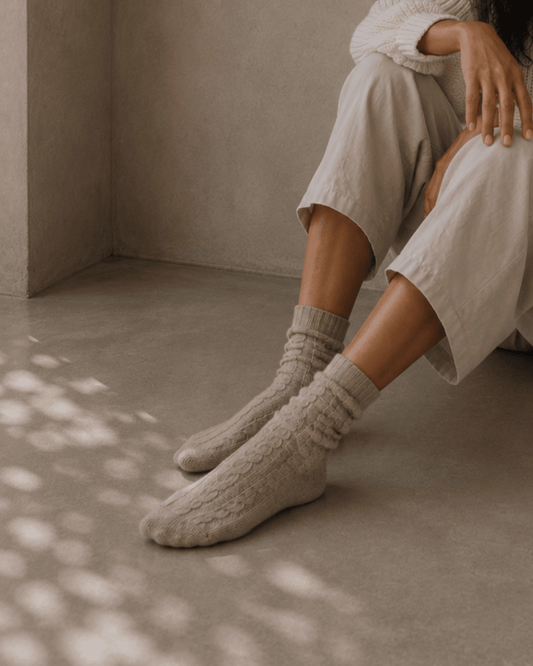 Alpaca Cable Socks - TEJIDO