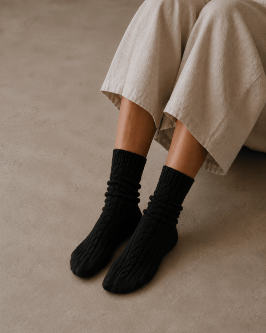 Alpaca Cable Socks - TEJIDO