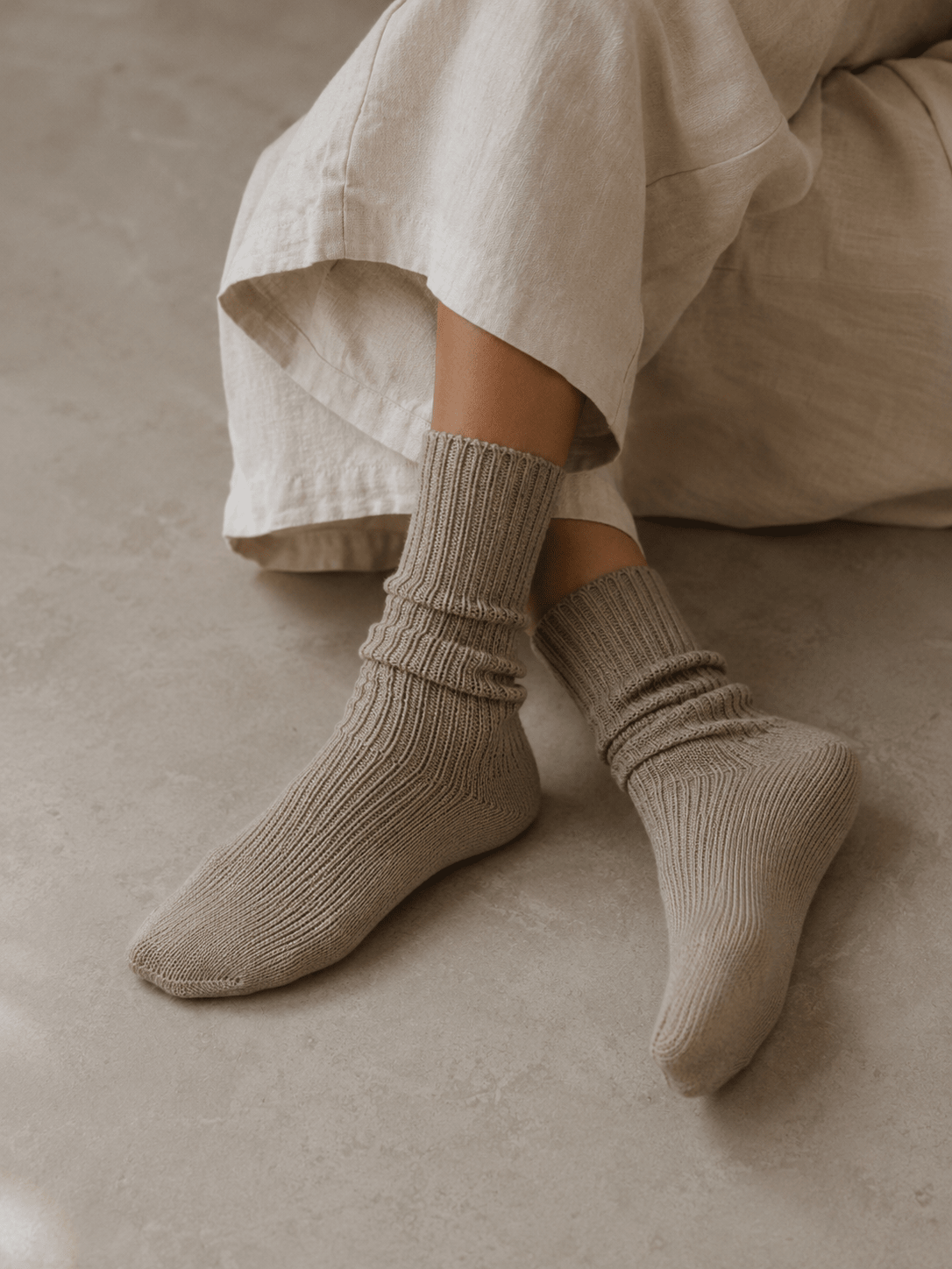 Alpaca Ribbed Socks - TEJIDO