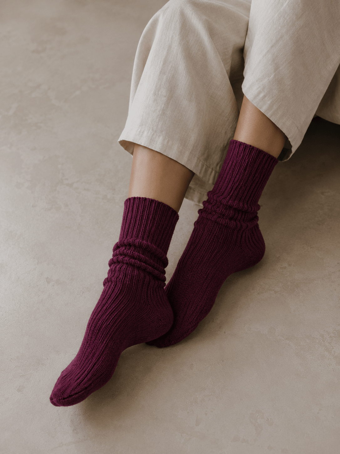 Alpaca Ribbed Socks - TEJIDO