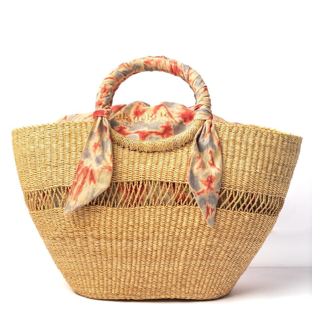 Butterfly Bag Medium - Natural w/ Light Grey and Red Lining - TEJIDO