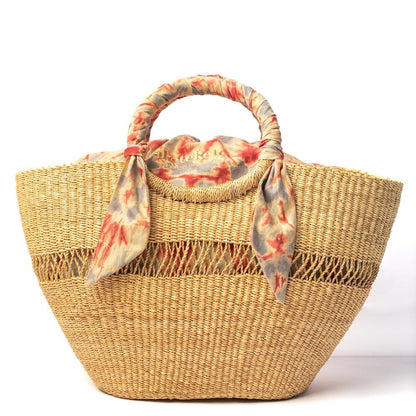 Butterfly Bag Medium - Natural w/ Light Grey and Red Lining - TEJIDO