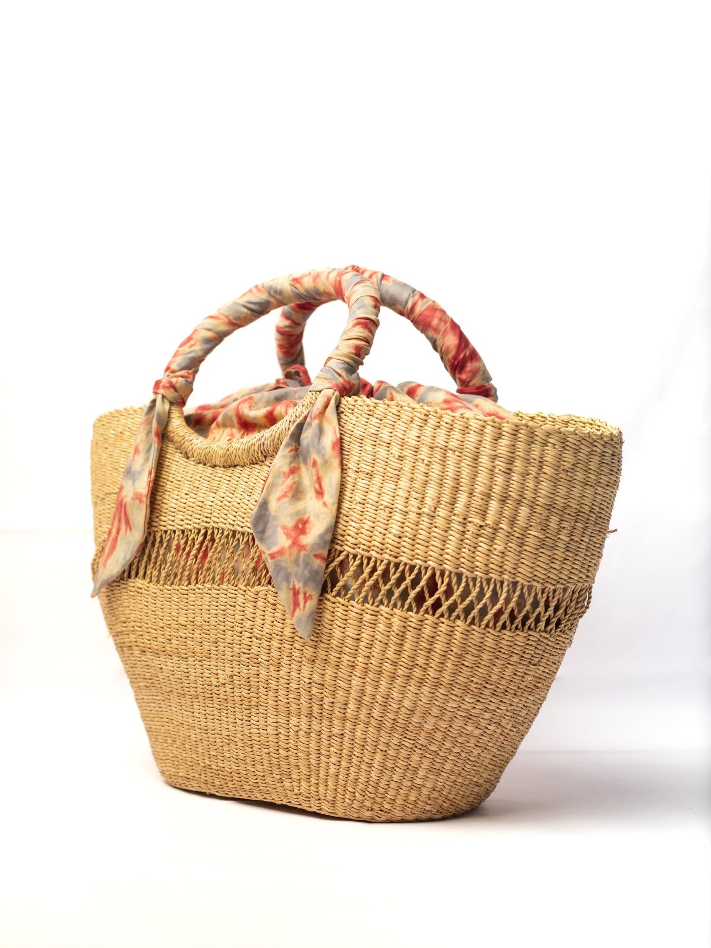 Butterfly Bag Medium - Natural w/ Light Grey and Red Lining - TEJIDO