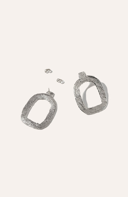 Eva Hoop Earrings - Sterling Silver - TEJIDO
