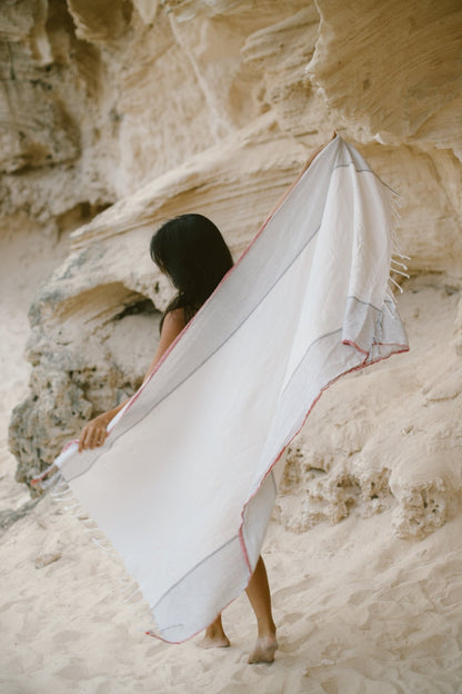 Ivory Cherry Tribeca Towel - TEJIDO