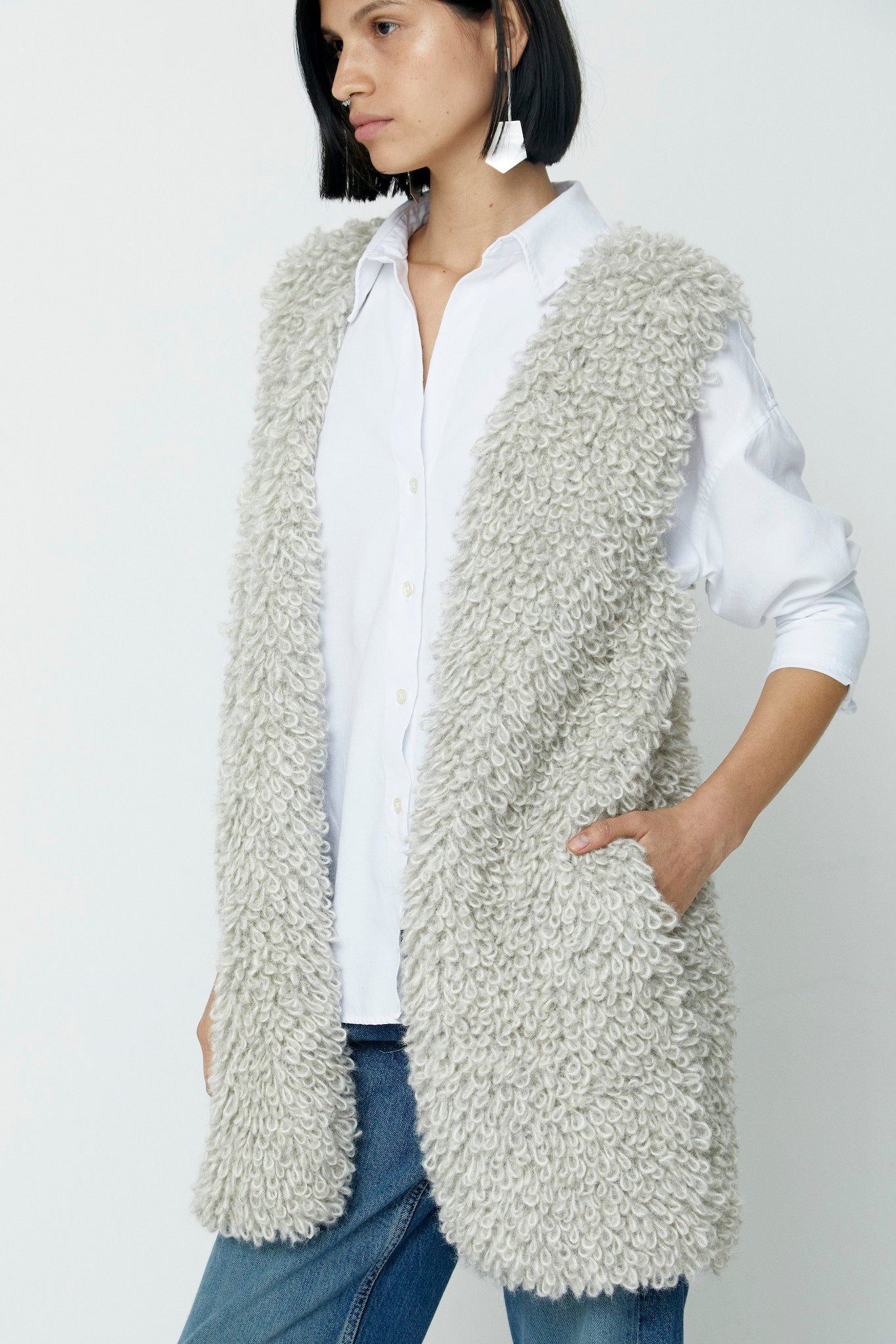 Shag Vest Long (Eco - Alpa) - TEJIDO