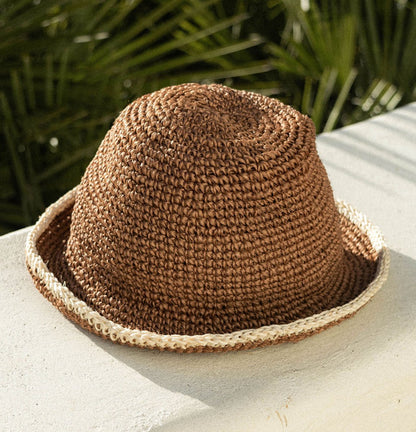 Summer Bucket Hat - Crocheted Brown - TEJIDO