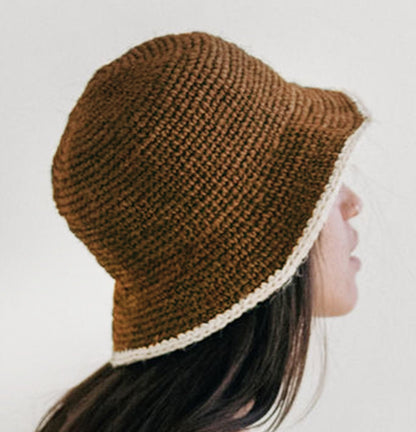 Summer Bucket Hat - Crocheted Brown - TEJIDO