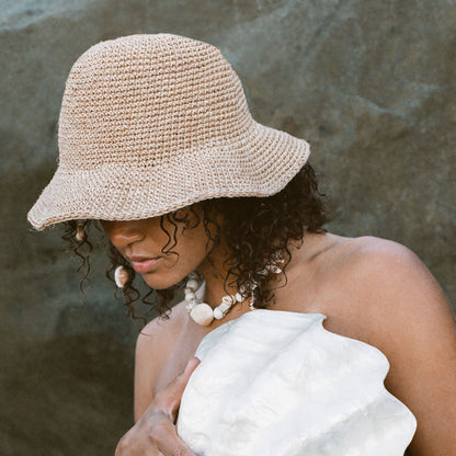 Summer Bucket Hat - Crocheted Natural - TEJIDO