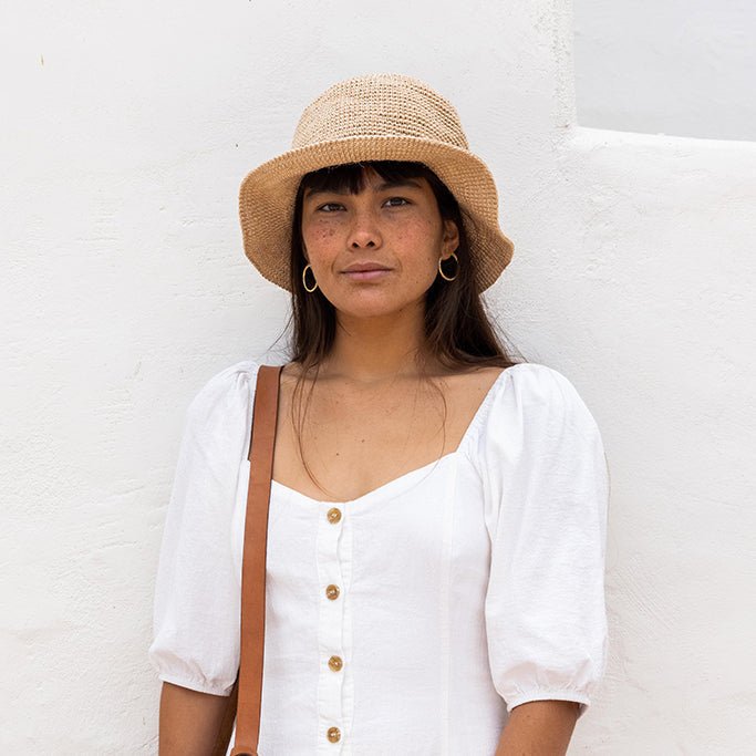 Summer Bucket Hat - Crocheted Natural - TEJIDO