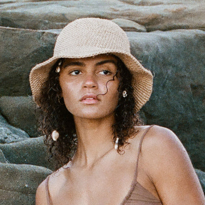 Summer Bucket Hat - Crocheted Natural - TEJIDO