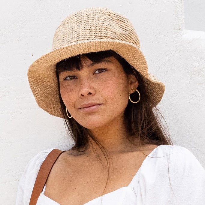 Summer Bucket Hat - Crocheted Natural - TEJIDO
