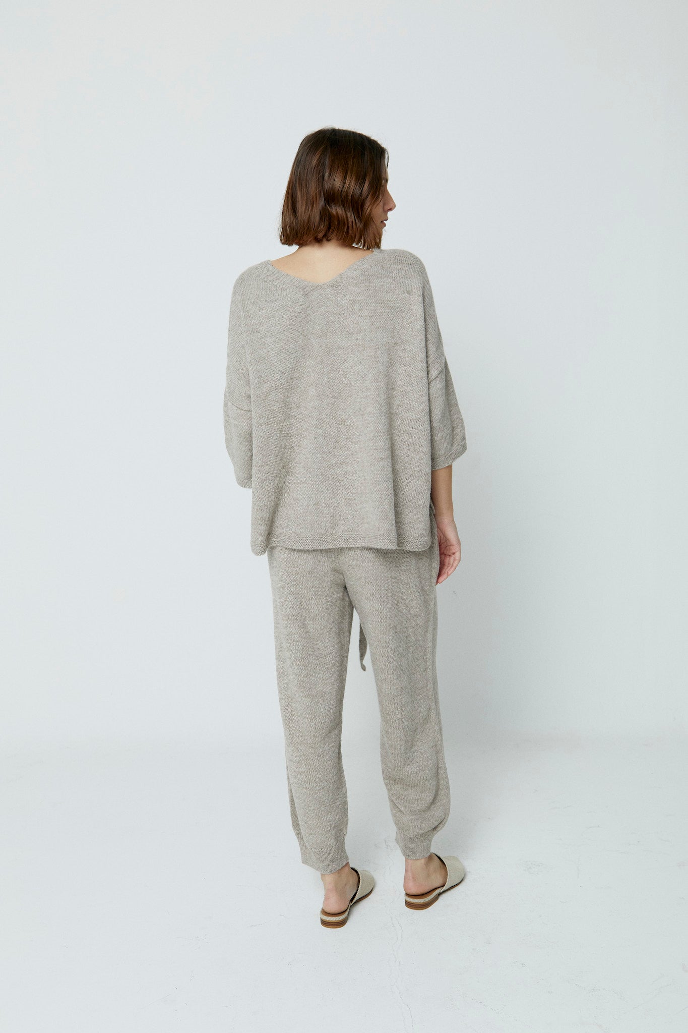 Grey Wool Pants, Autumn Loose Casual Drop Crotch Pants, Warm Extravagant Pants ZOE shops - PA0691CW